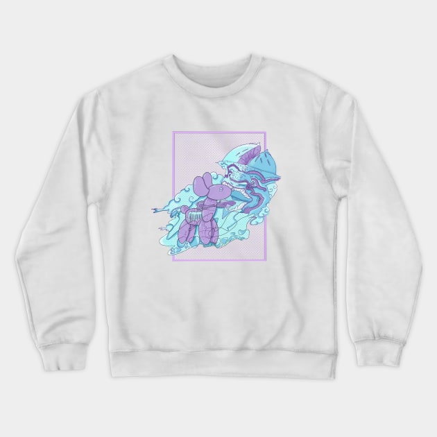 Pastel balloon dog abstract Khon mask Crewneck Sweatshirt by Rice Paste